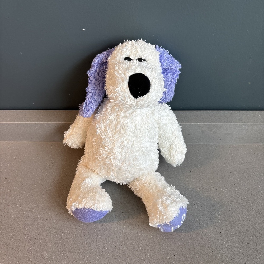 Limited Too White Purple Dog 2002 Plush Stuffed Animal 11" read description